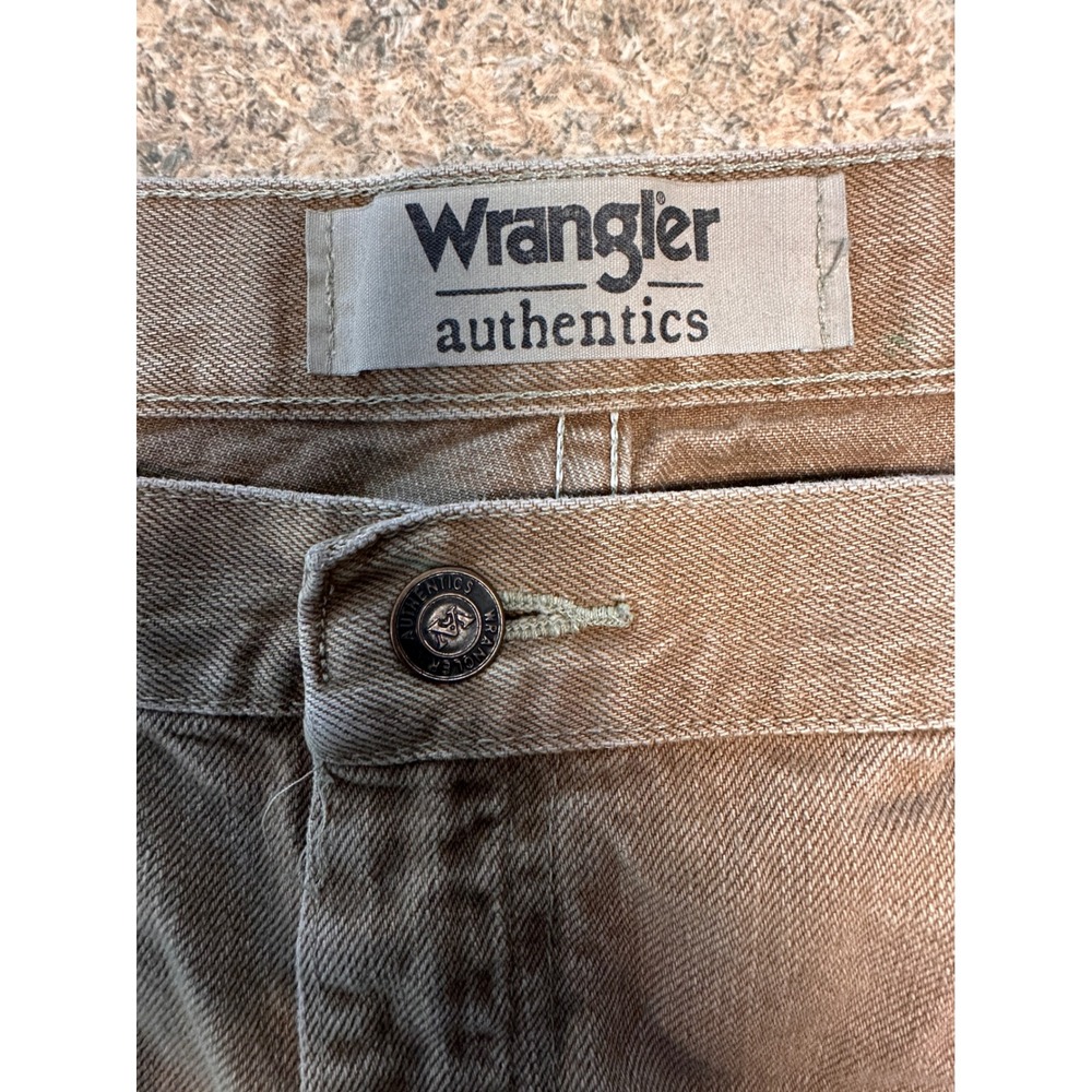 Wrangler Authentics Men Straight Leg Jeans 38x28 Tan 100% Cotton High Rise Denim - Picture 5 of 8
